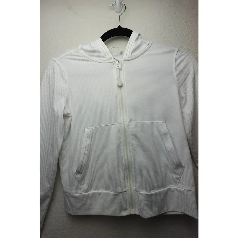 Athleta Girl Cozy Zip-Up Hoodie in white size 12